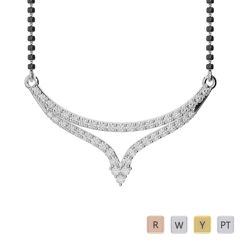 Gold / Platinum Diamond Mangalsutra Necklace IMS-1773