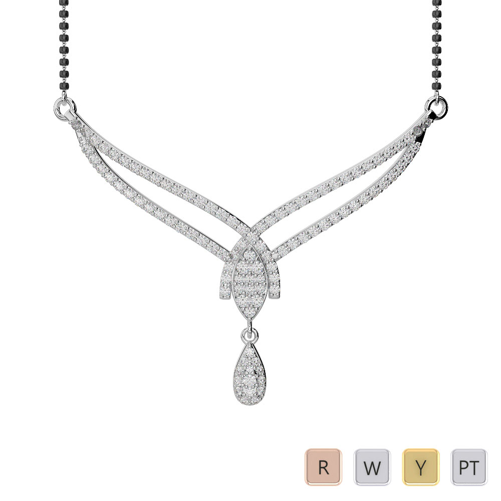 Gold / Platinum Diamond Mangalsutra Necklace IMS-1785