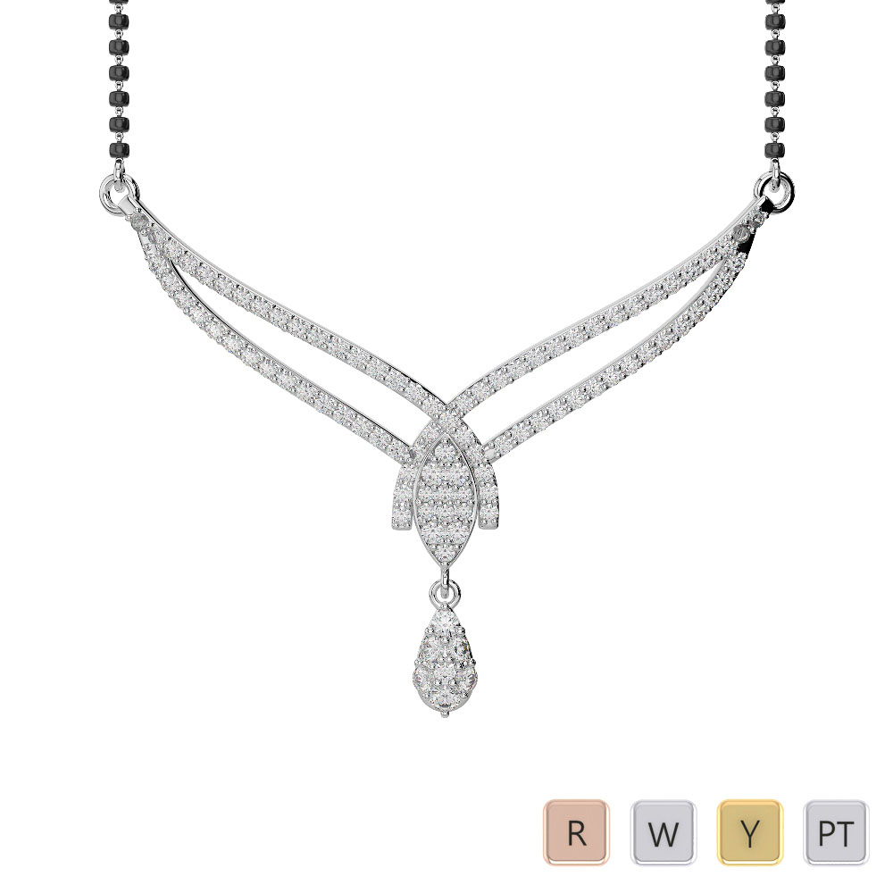 Gold / Platinum Diamond Mangalsutra Necklace IMS-1786