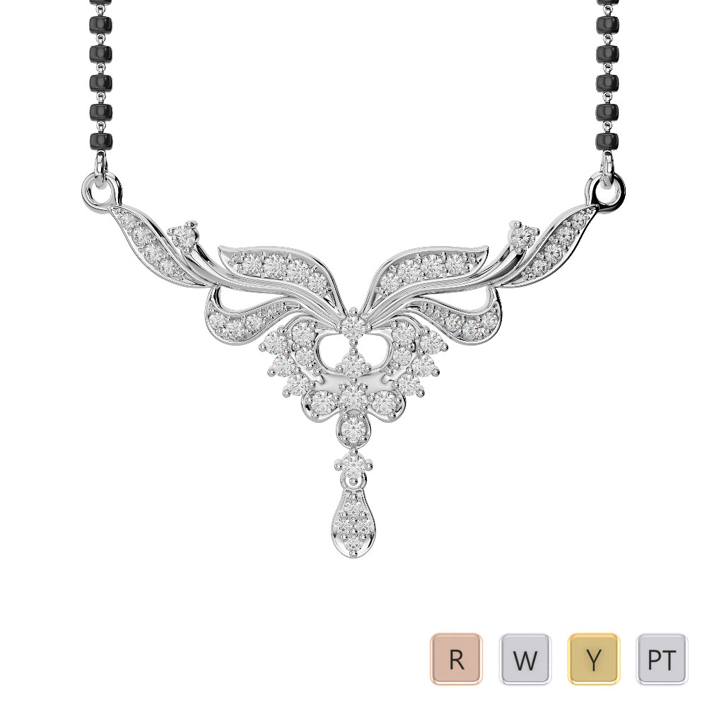 Gold / Platinum Diamond Mangalsutra Necklace IMS-498