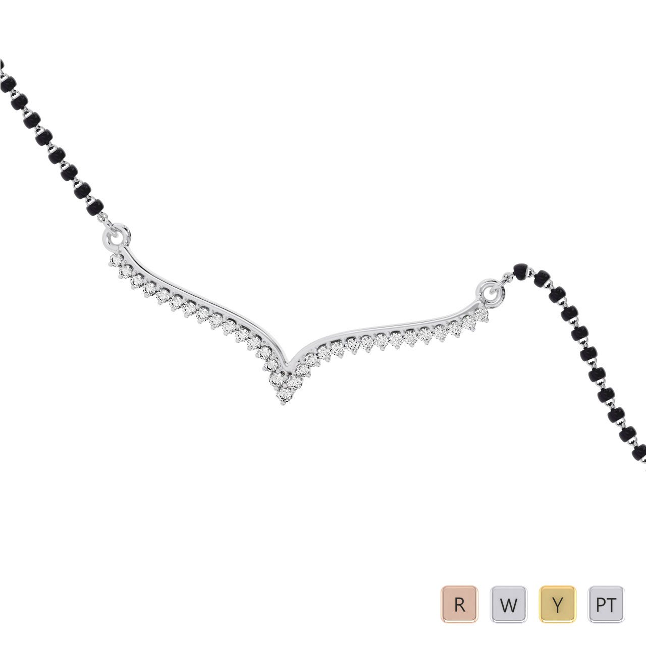 Gold / Platinum Round Cut Diamond Mangalsutra TZ0350