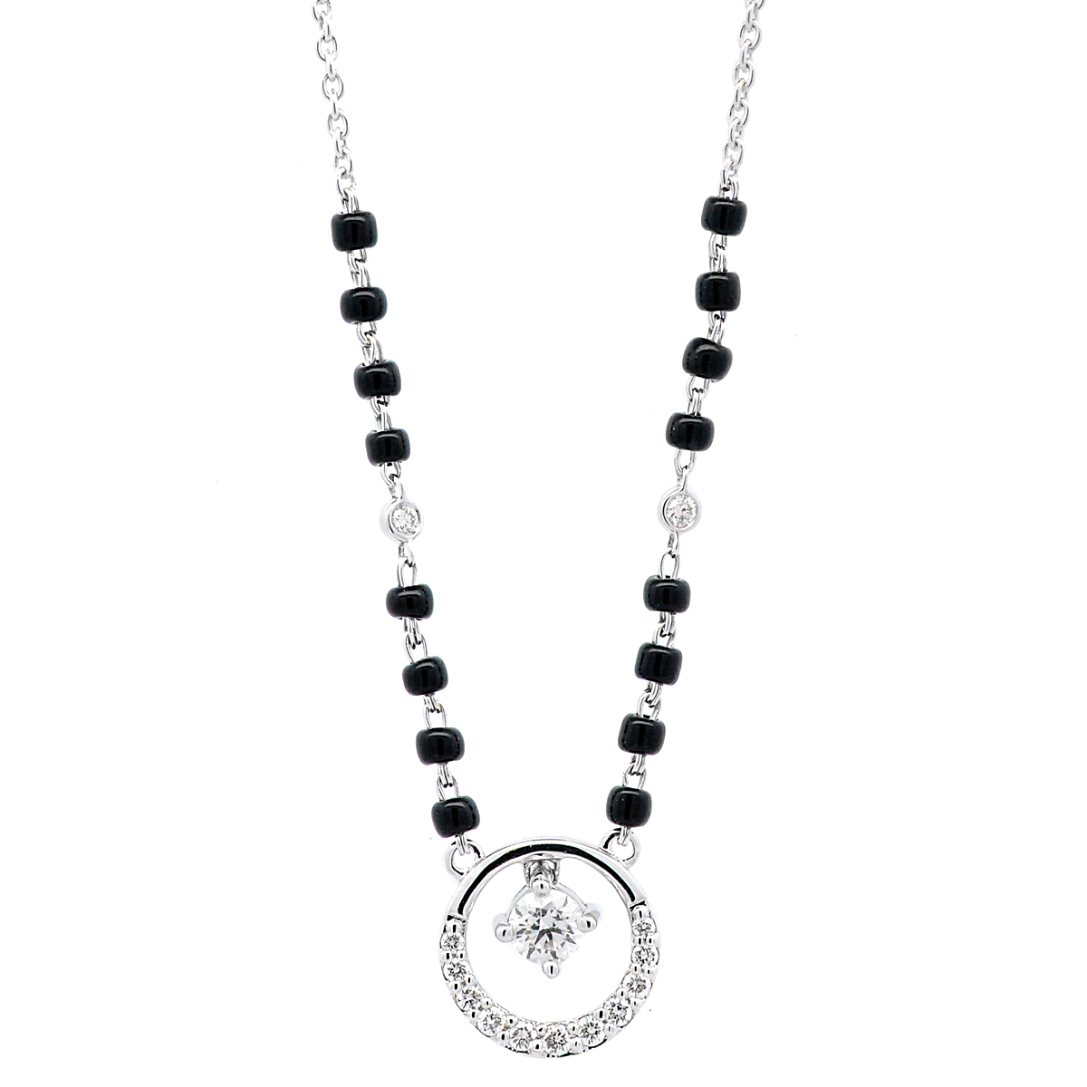 Gold / Platinum Round Cut Diamond Mangalsutra TZ6597