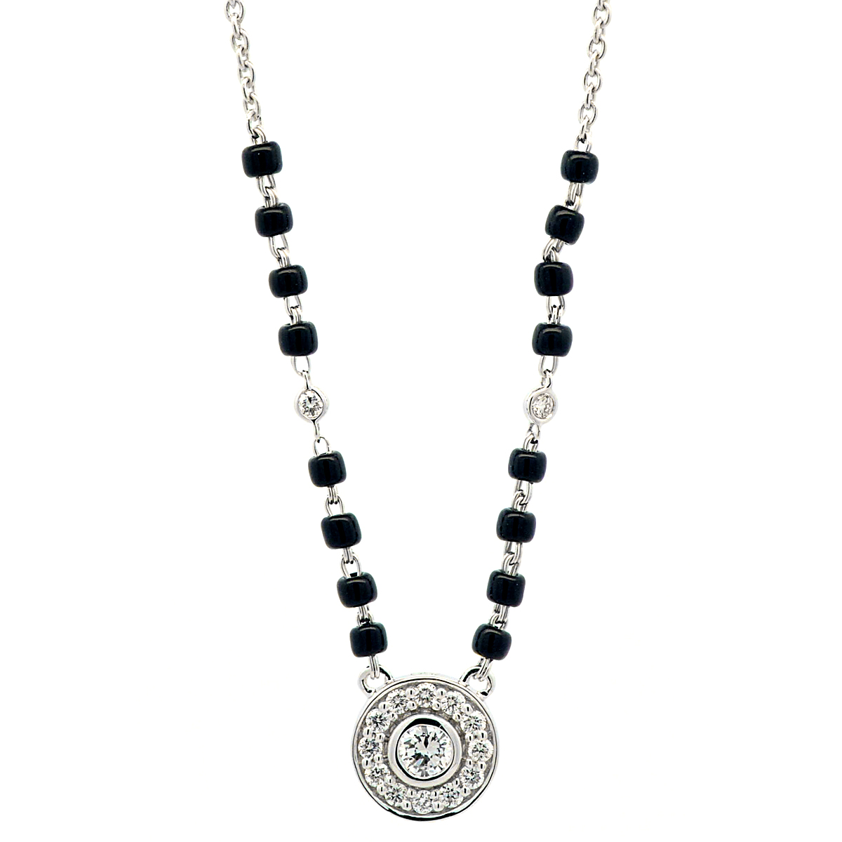 Gold / Platinum Round Cut Diamond Mangalsutra TZ6598