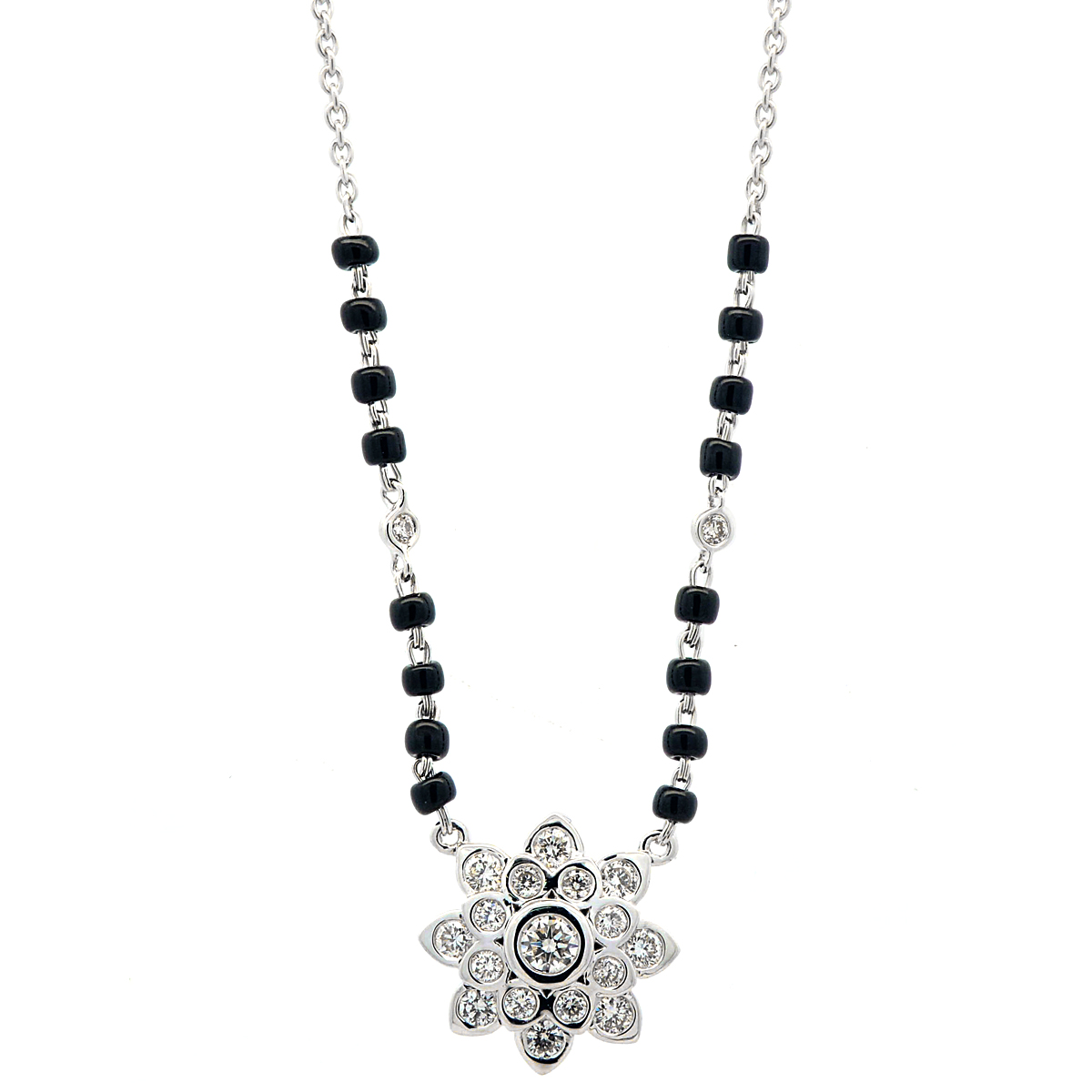 Gold / Platinum Round Cut Diamond Mangalsutra TZ6599