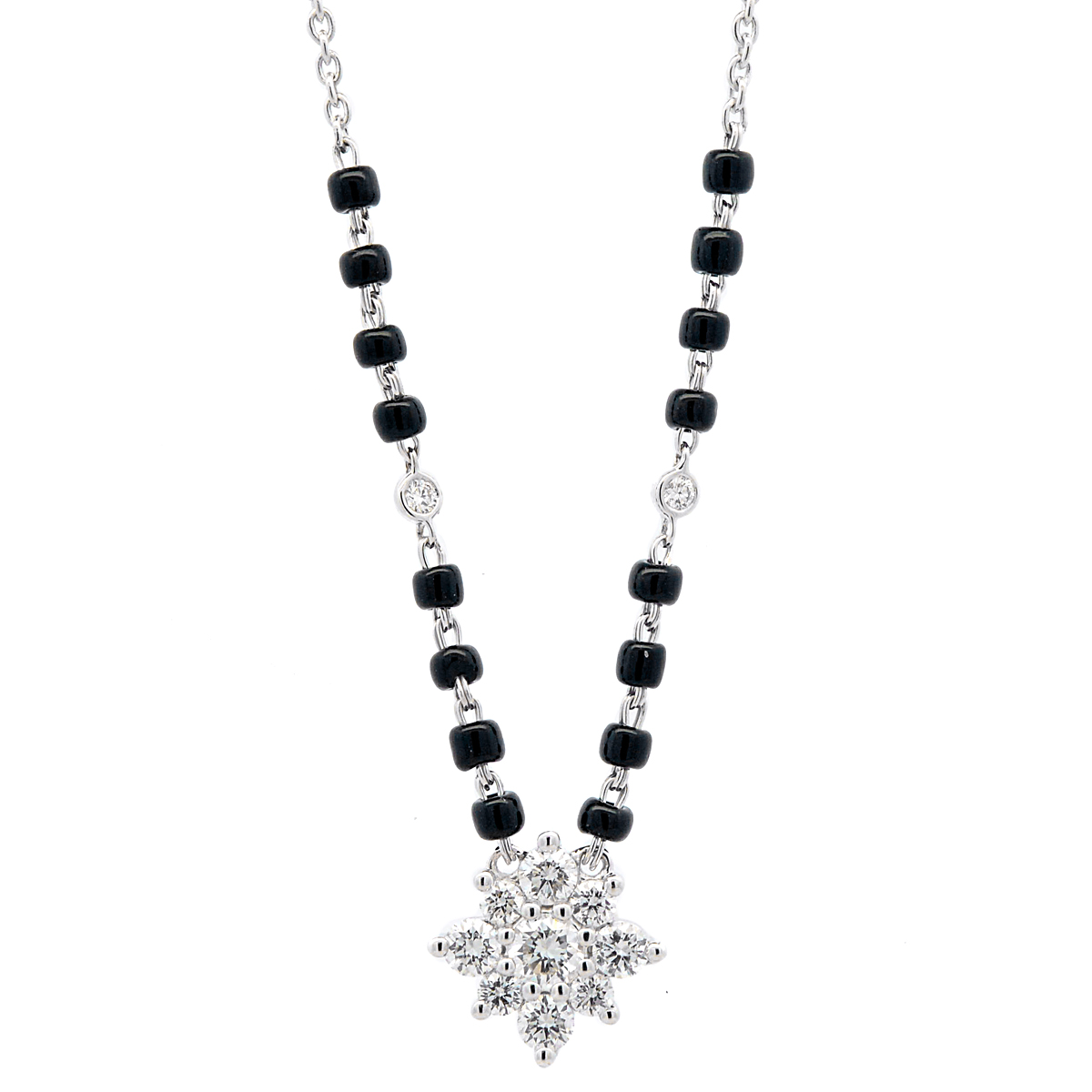 Gold / Platinum Round Cut Diamond Mangalsutra TZ6601