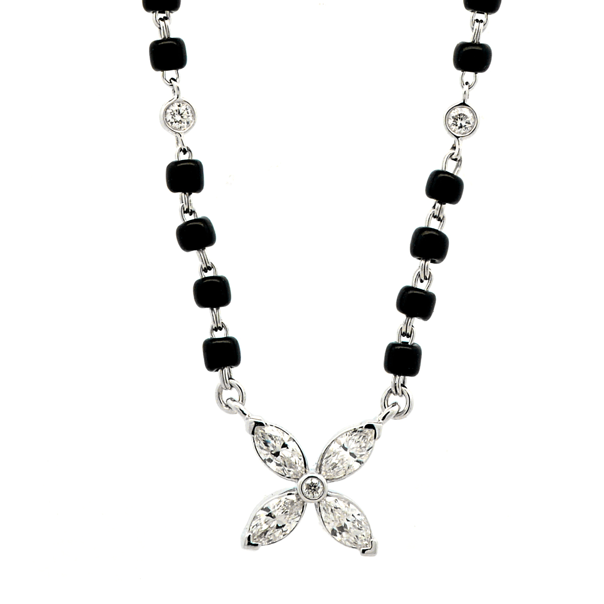 Gold / Platinum Round Cut Diamond Mangalsutra TZ6602