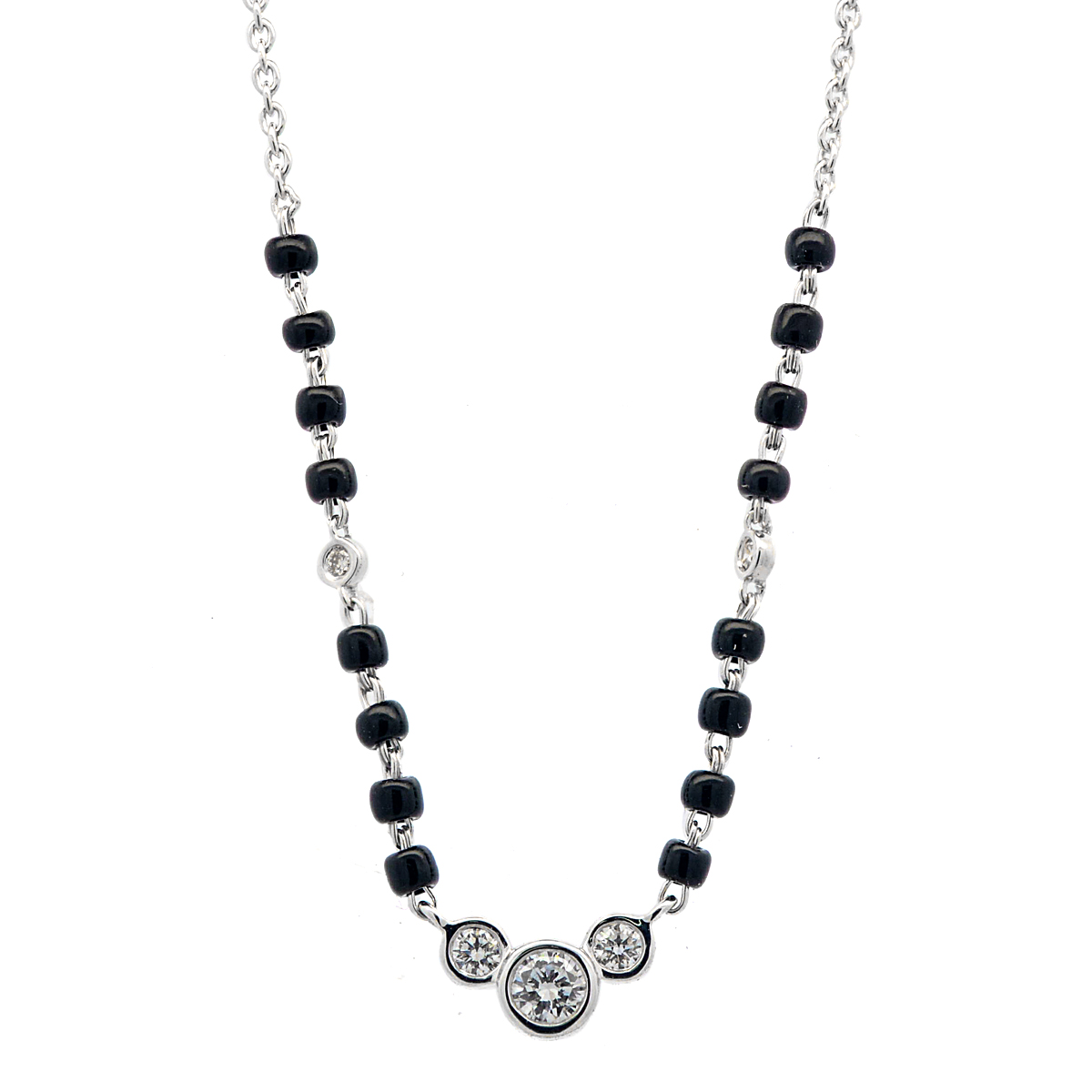 Gold / Platinum Round Cut Diamond Mangalsutra TZ6603