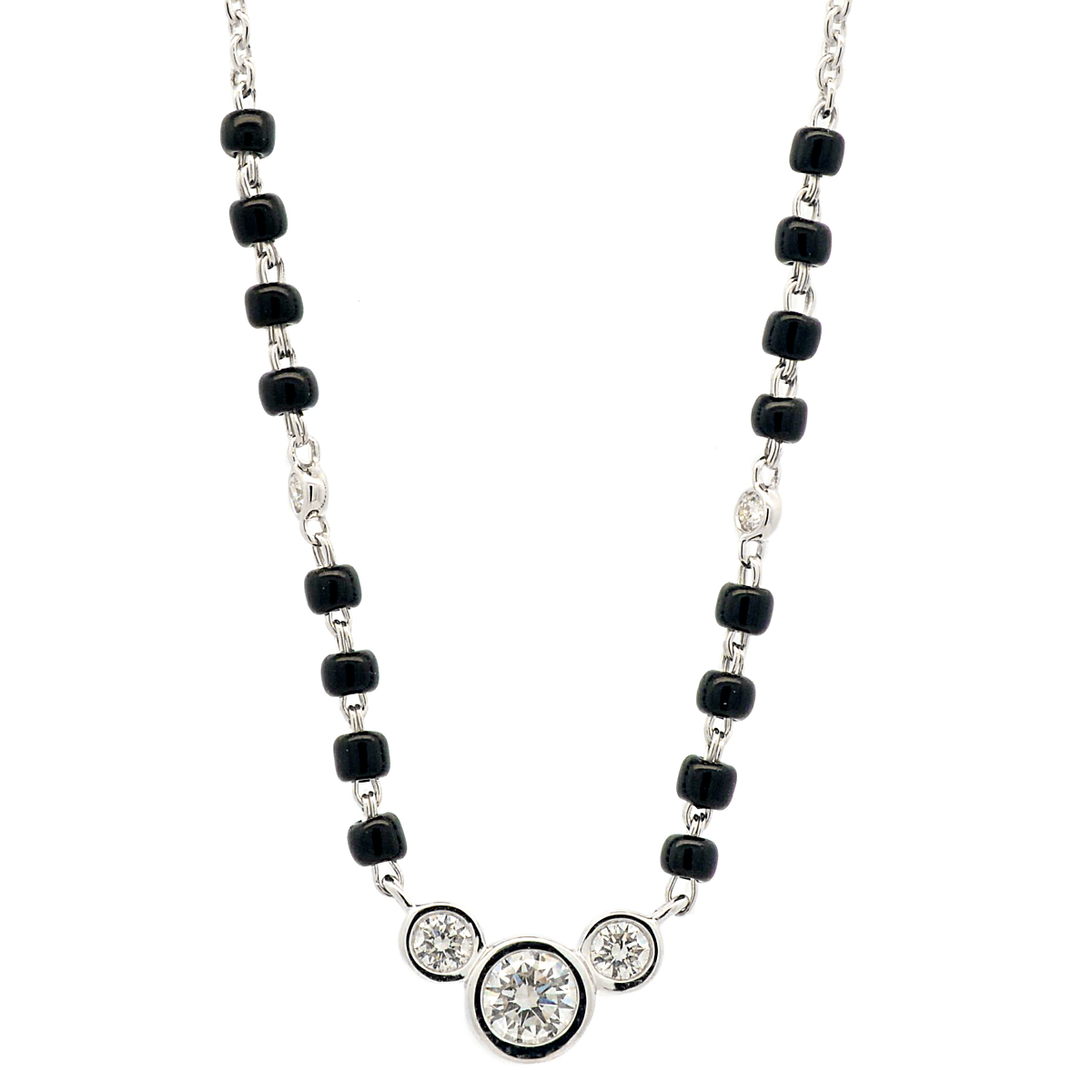 Gold / Platinum Round Cut Diamond Mangalsutra TZ6604