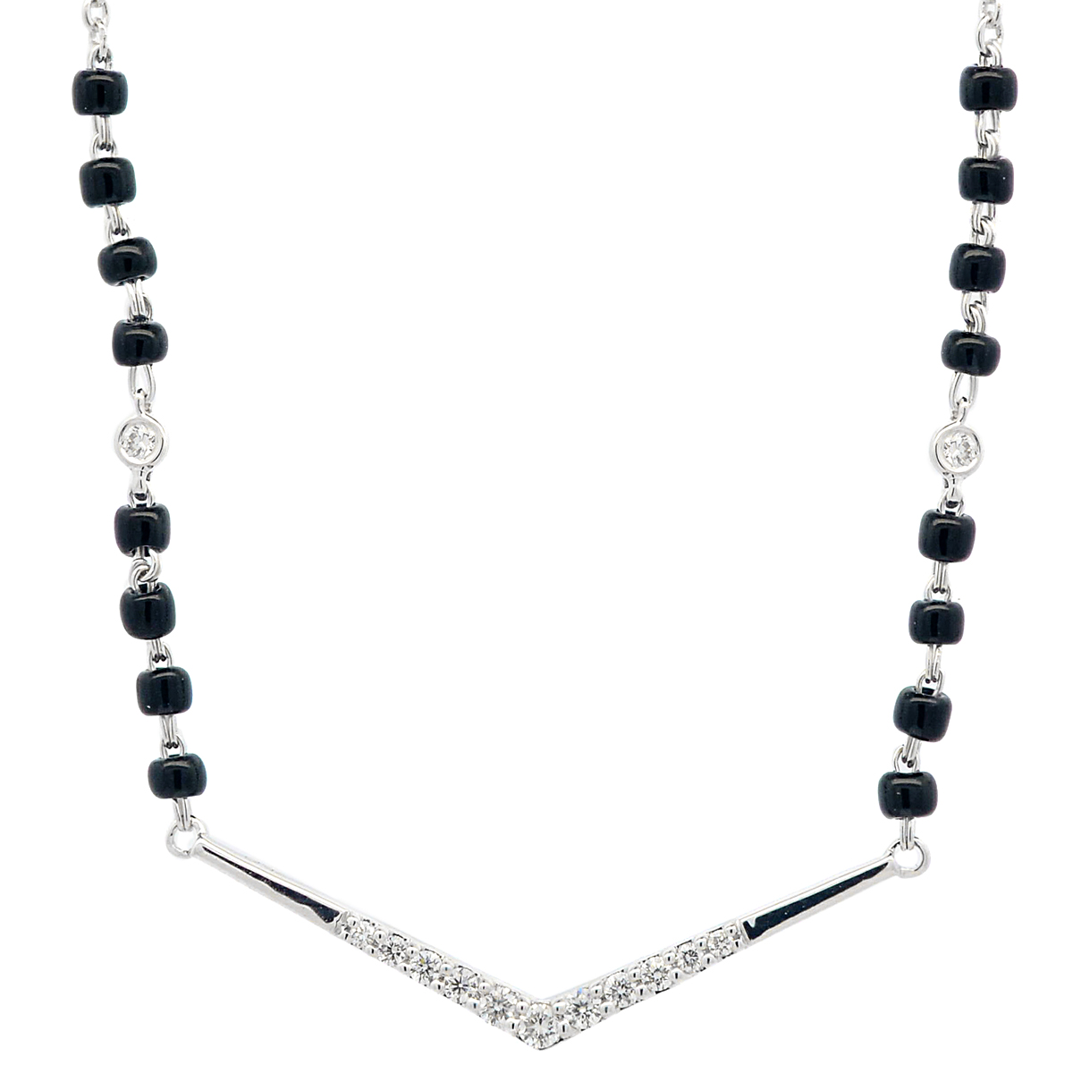 Gold / Platinum Round Cut Diamond Mangalsutra TZ6605