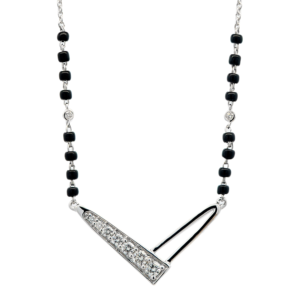 Gold / Platinum Round Cut Diamond Mangalsutra TZ6606