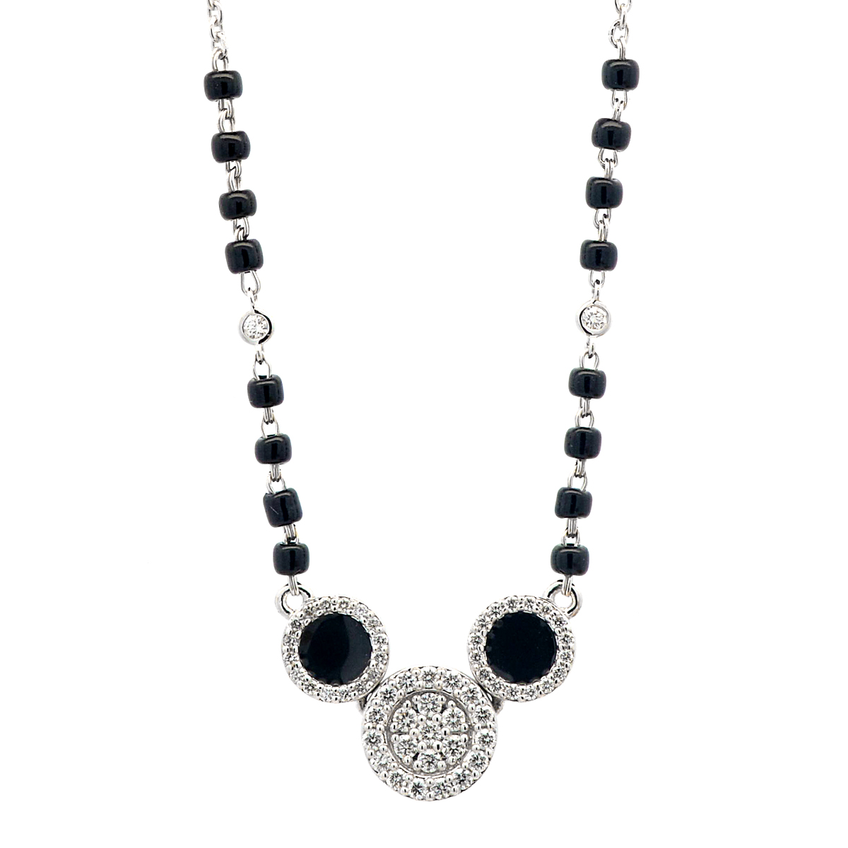 Gold / Platinum Round Cut Diamond Mangalsutra TZ6610