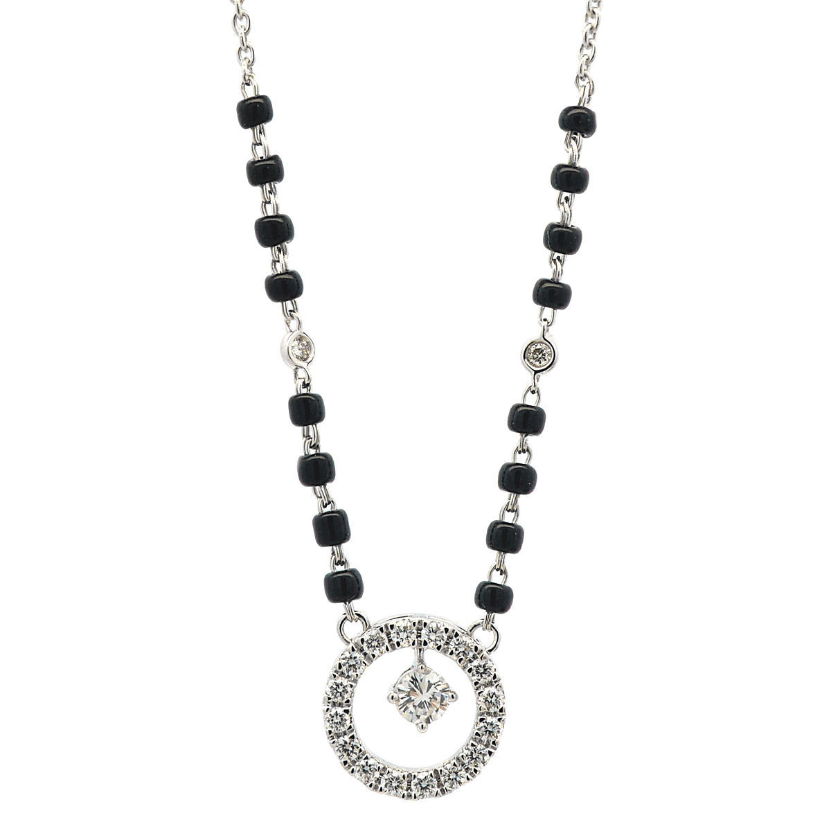 Gold / Platinum Round Cut Diamond Mangalsutra TZ6611