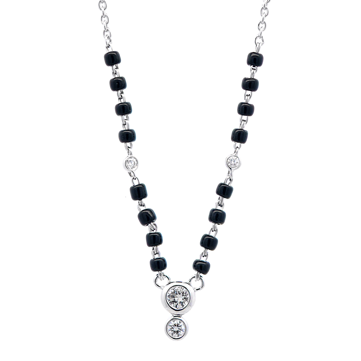 Gold / Platinum Round Cut Diamond Mangalsutra TZ6615