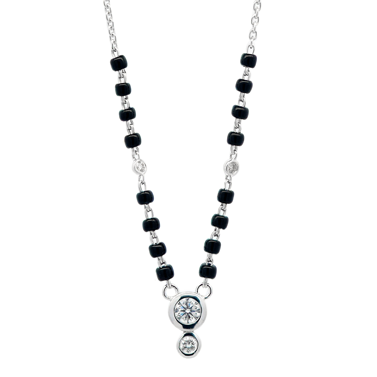 Gold / Platinum Round Cut Diamond Mangalsutra TZ6616