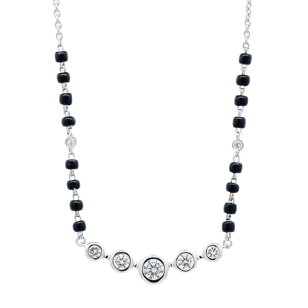 Gold / Platinum Round Cut Diamond Mangalsutra TZ6617