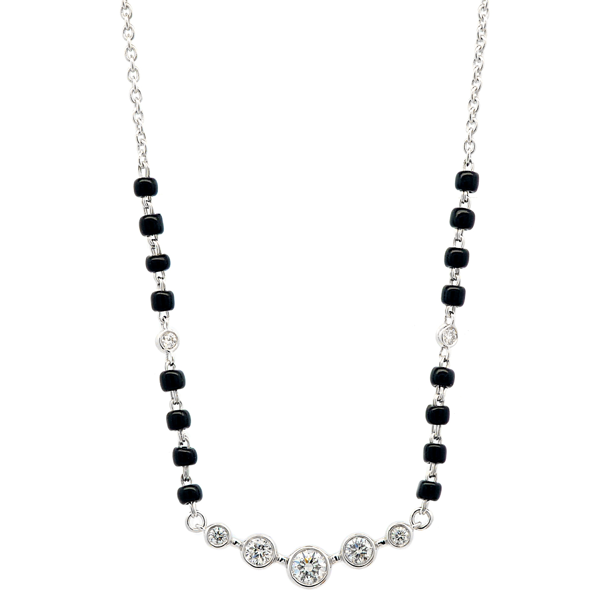 Gold / Platinum Round Cut Diamond Mangalsutra TZ6618