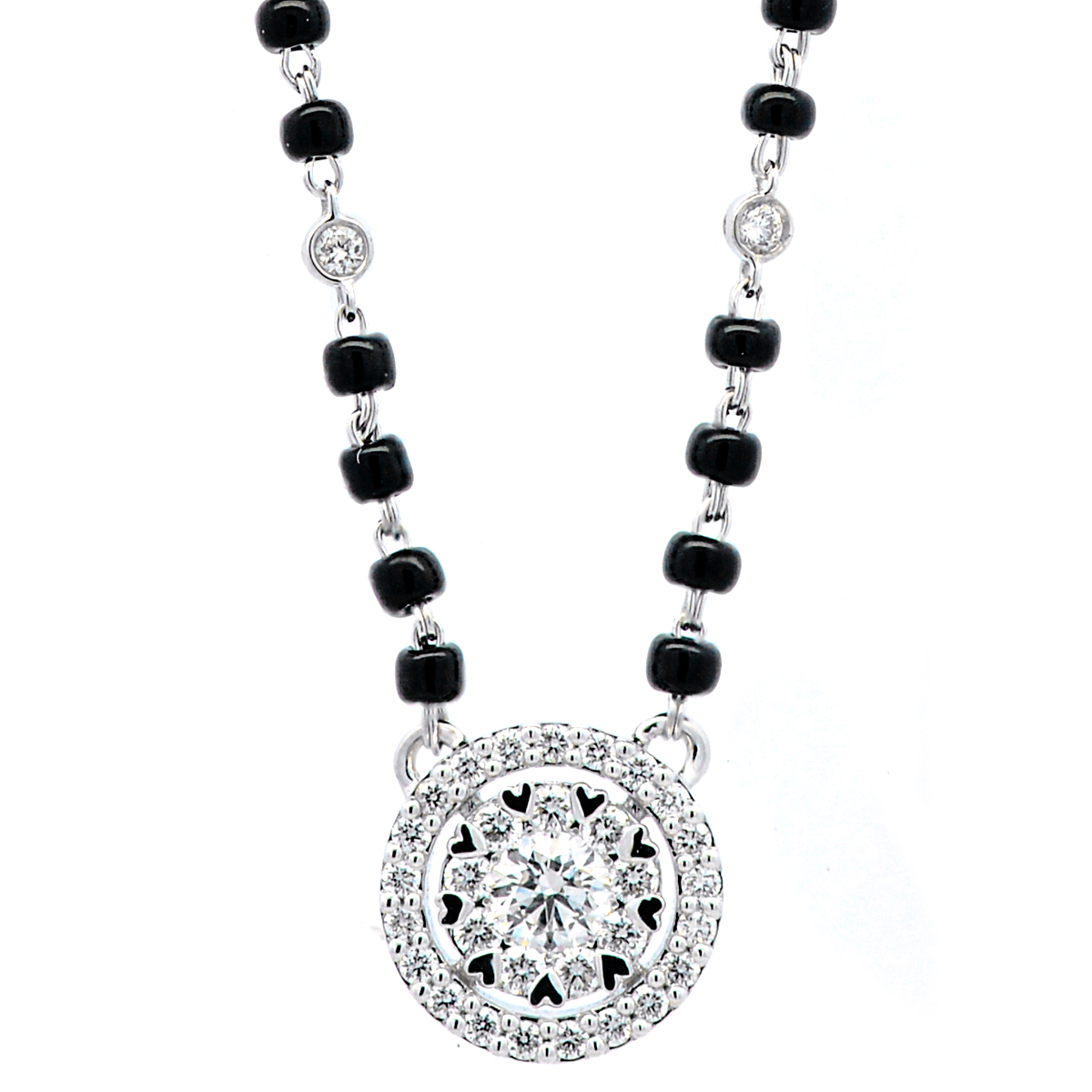Gold / Platinum Round Cut Diamond Mangalsutra TZ6619