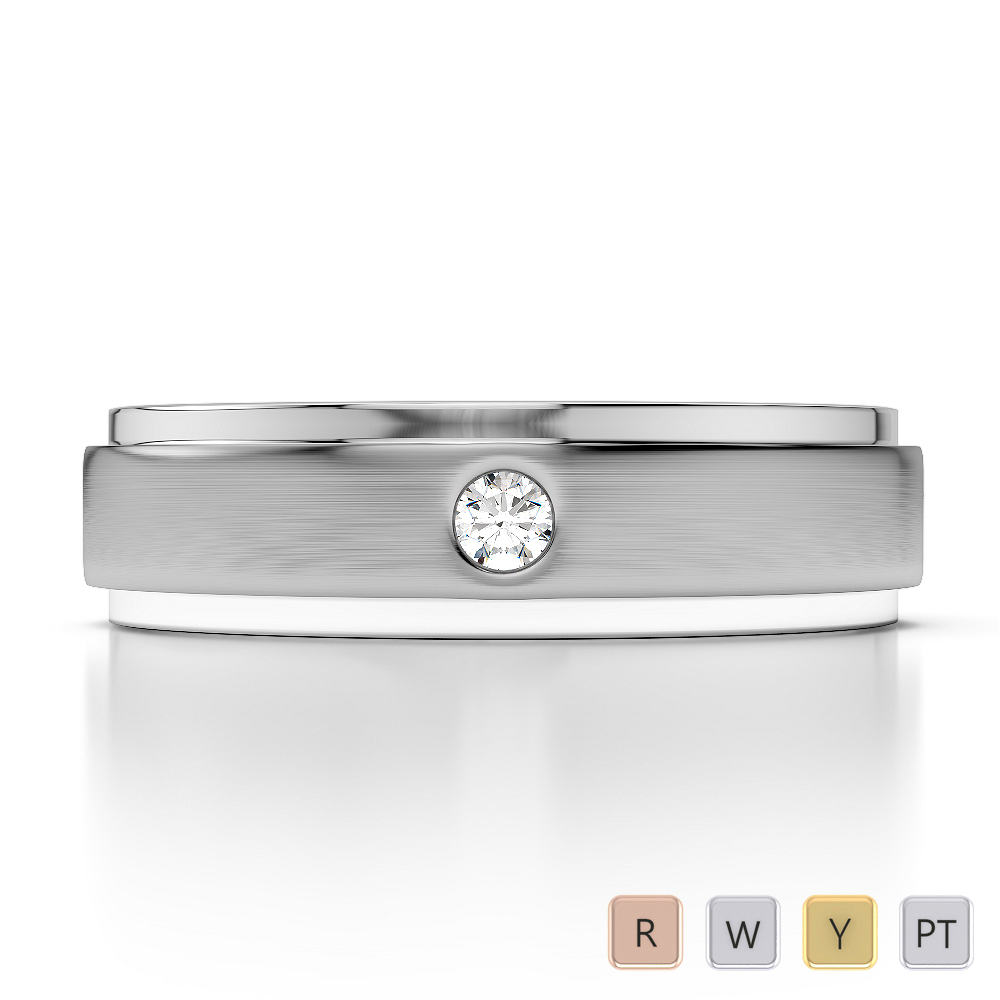 Gold / Platinum Diamond Mens Wedding Ring 5 mm AGDR-1266