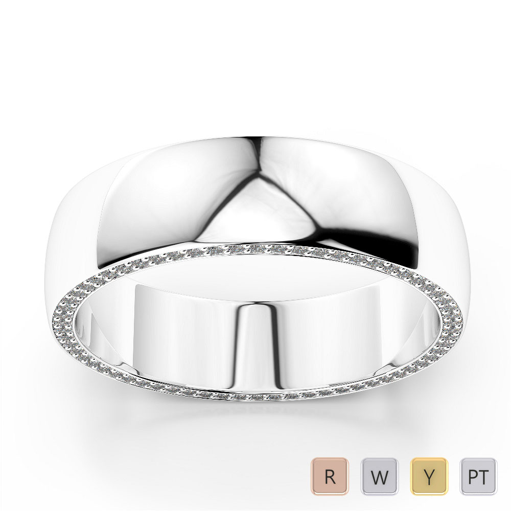 Gold / Platinum Diamond Mens Wedding Ring 5 mm AGDR-1270