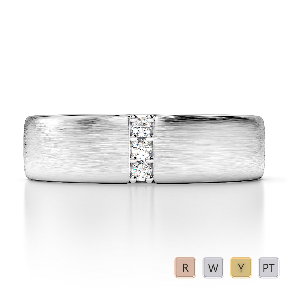 Gold / Platinum Diamond Mens Wedding Ring 5 mm AGDR-1277