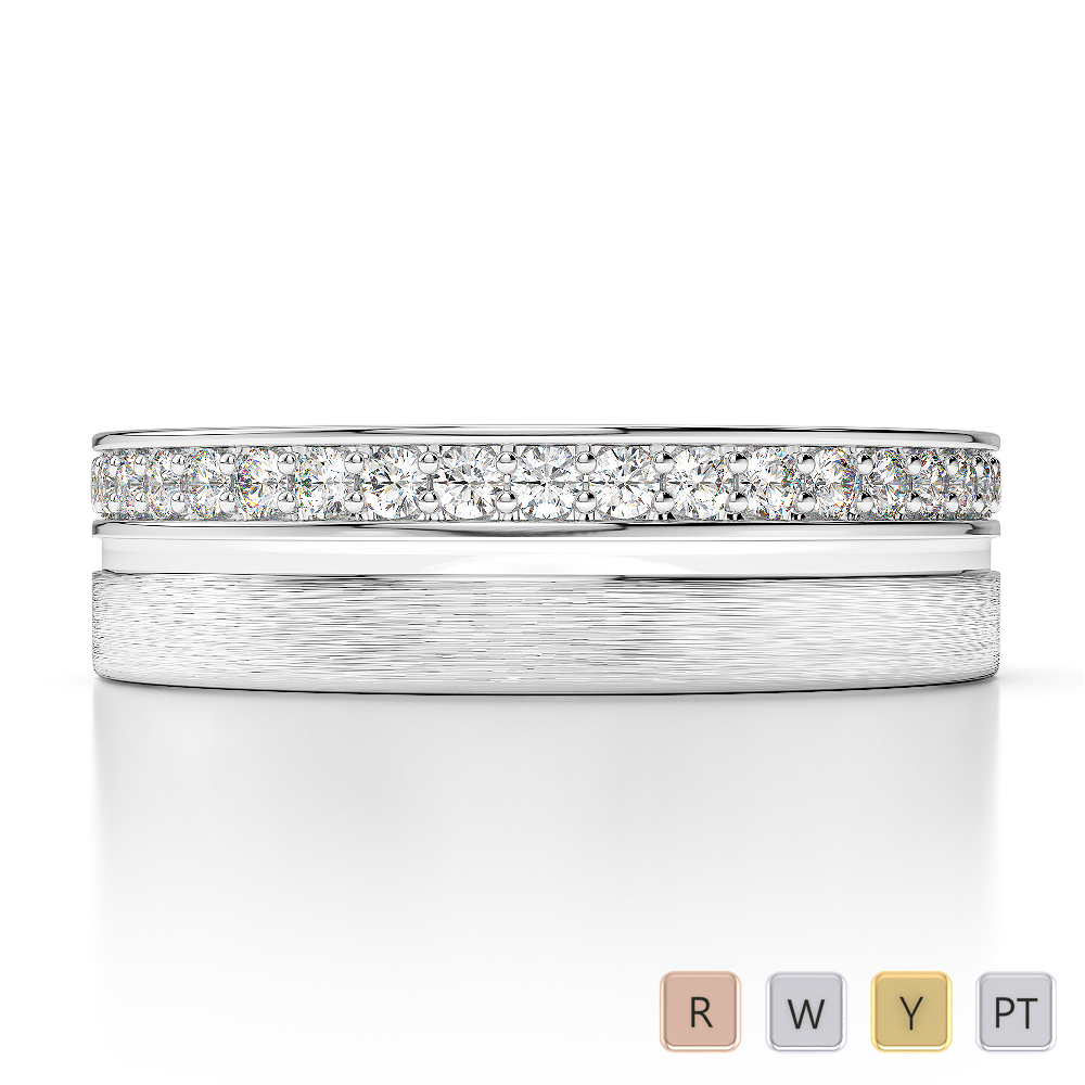 Gold / Platinum Diamond Mens Wedding Ring 5 mm AGDR-1281