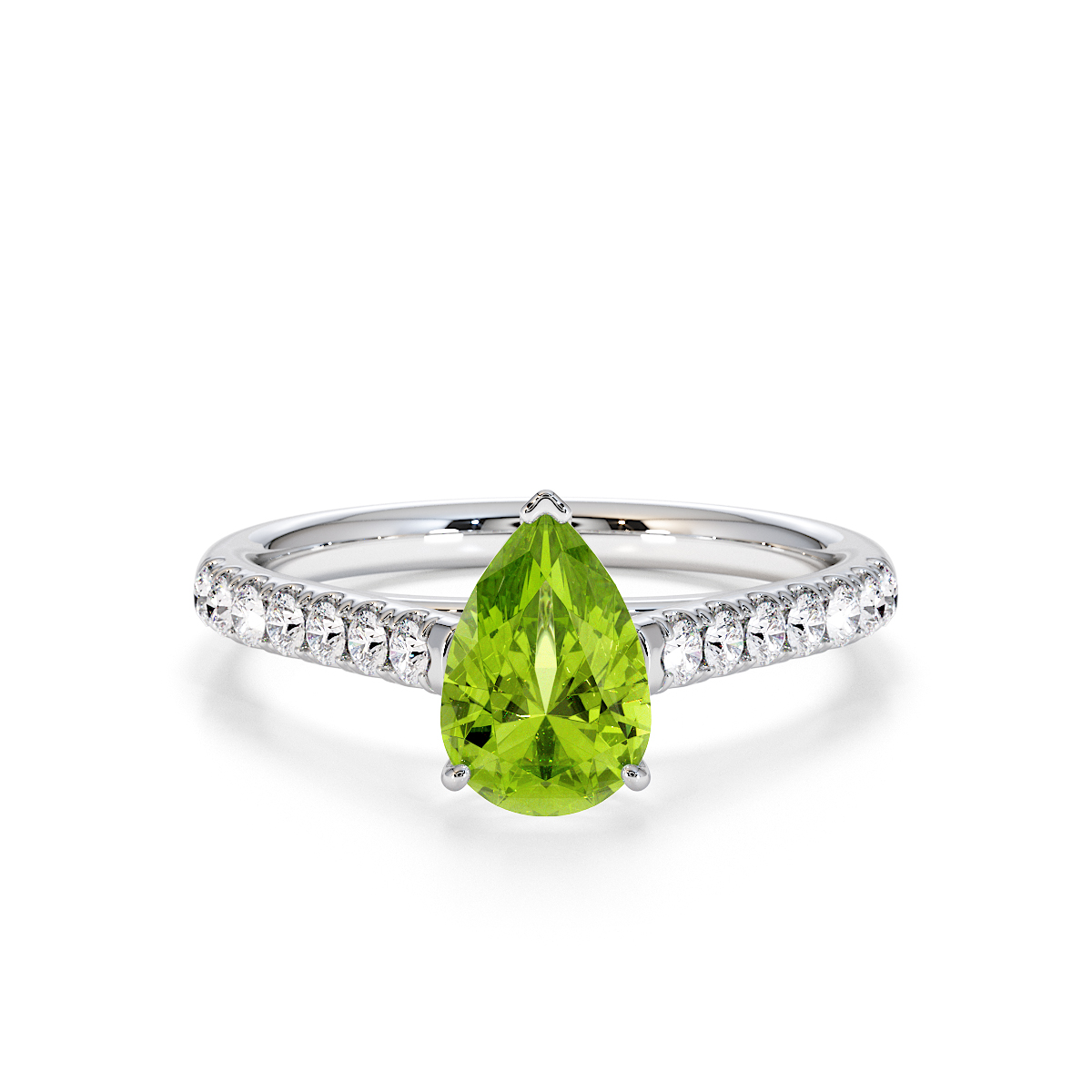 Gold / Platinum Peridot and Diamond Engagement Ring RZ3355