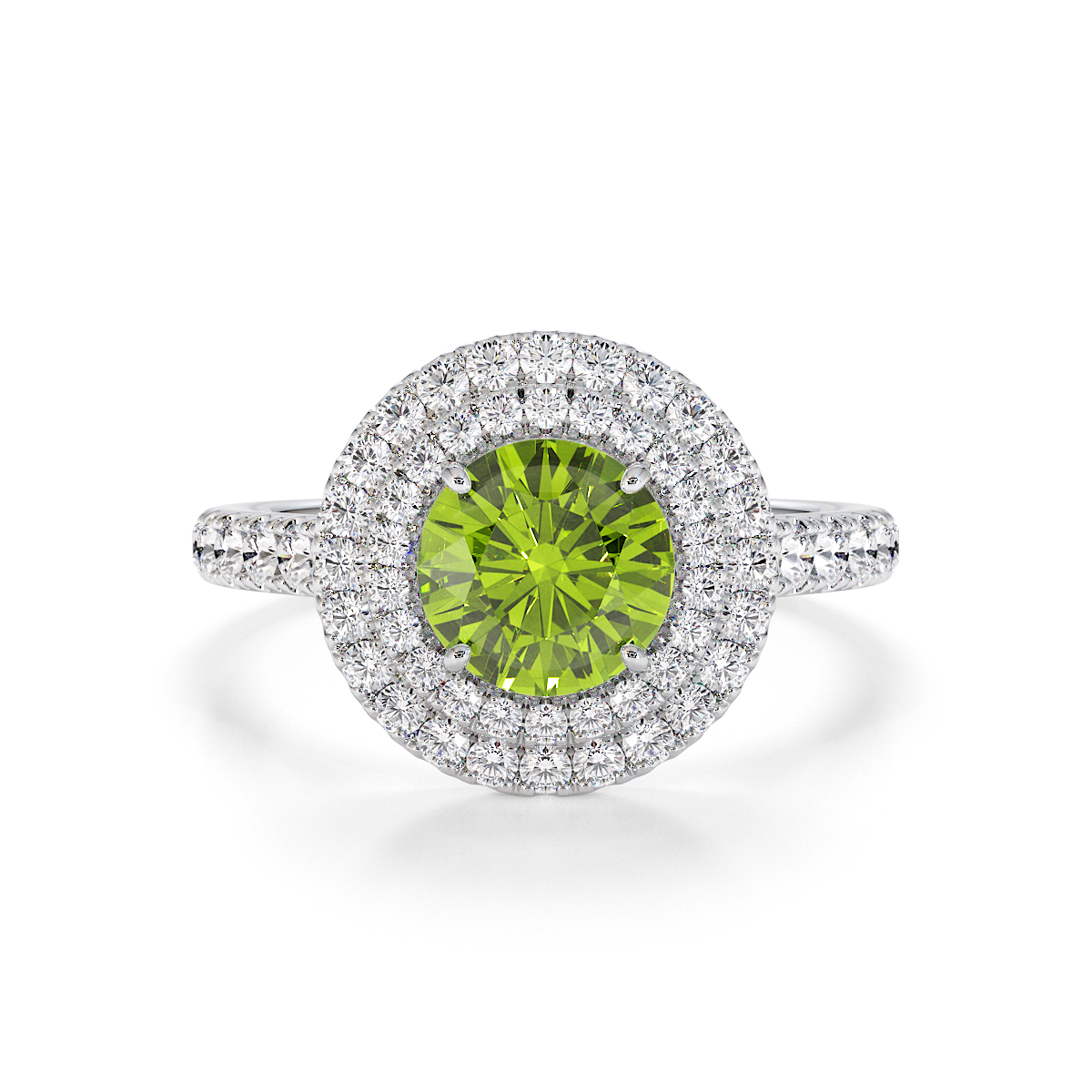 Gold / Platinum Peridot and Diamond Engagement Ring RZ3401