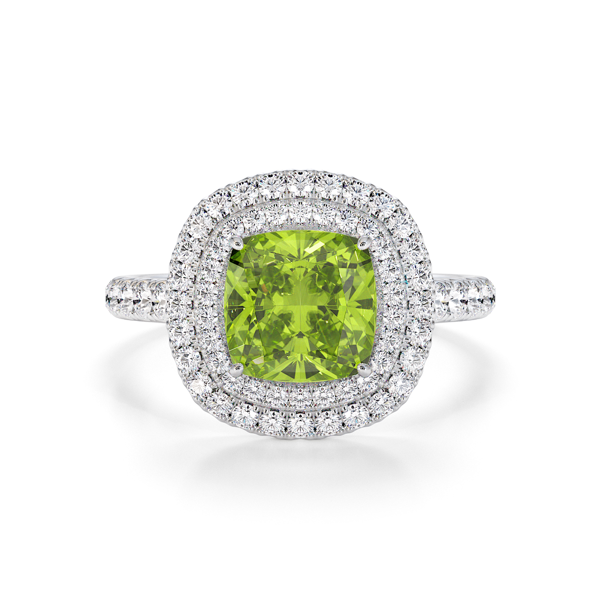 Gold / Platinum Peridot and Diamond Engagement Ring RZ3405