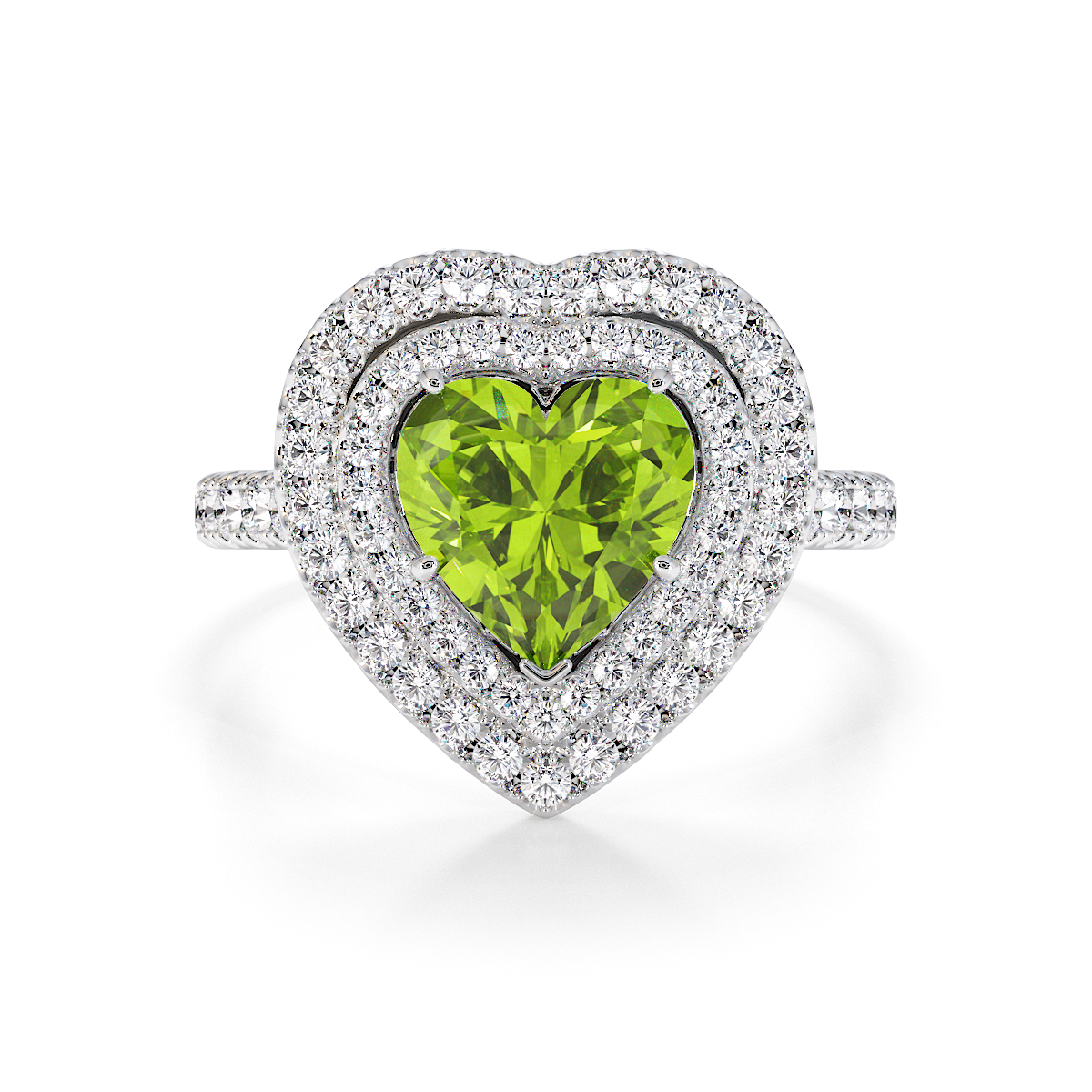 Gold / Platinum Peridot and Diamond Engagement Ring RZ3408