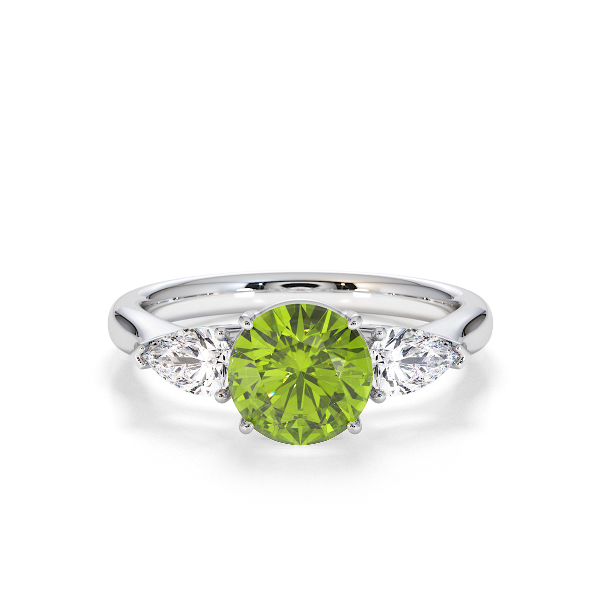 Gold / Platinum Peridot and Diamond Engagement Ring RZ3432
