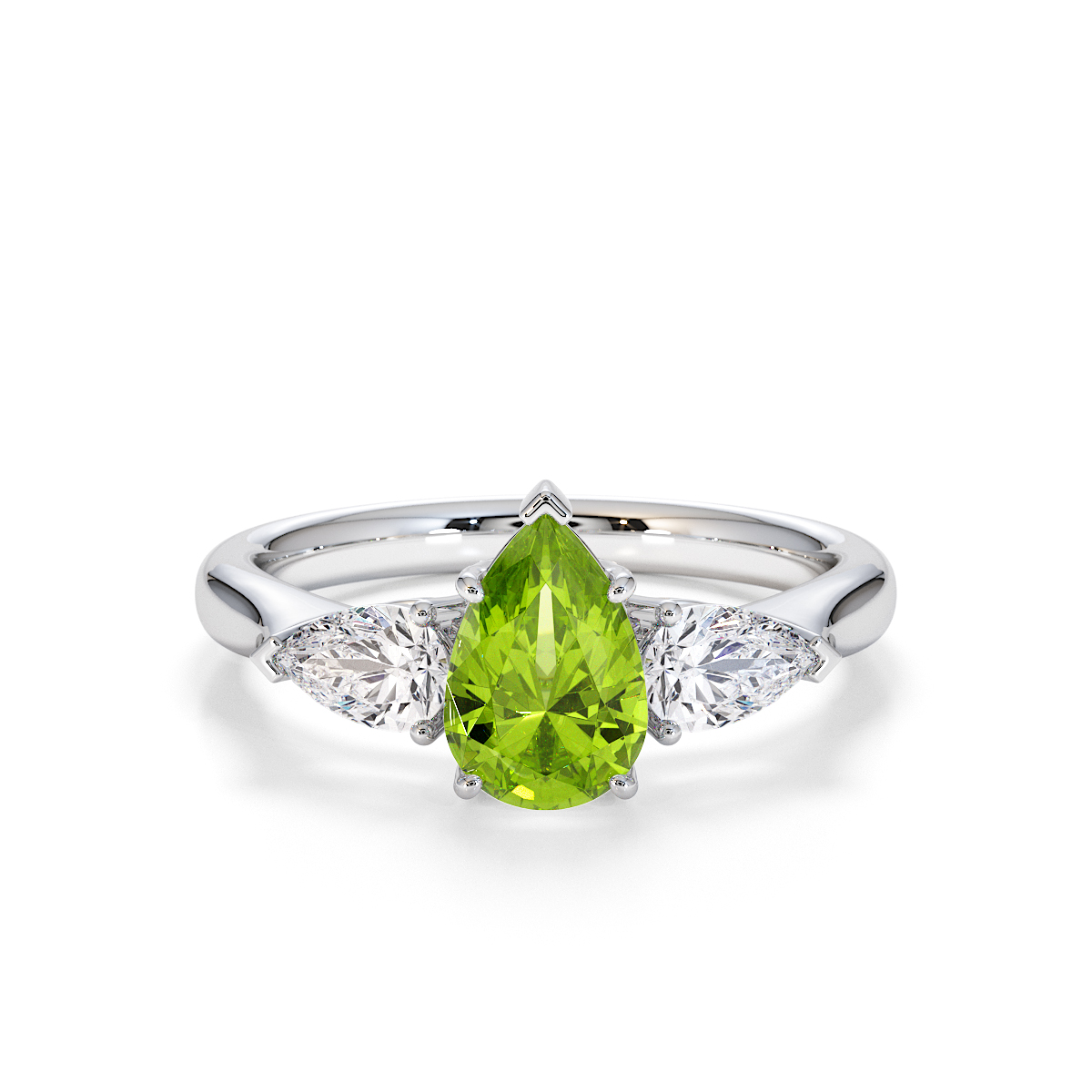 Gold / Platinum Peridot and Diamond Engagement Ring RZ3447