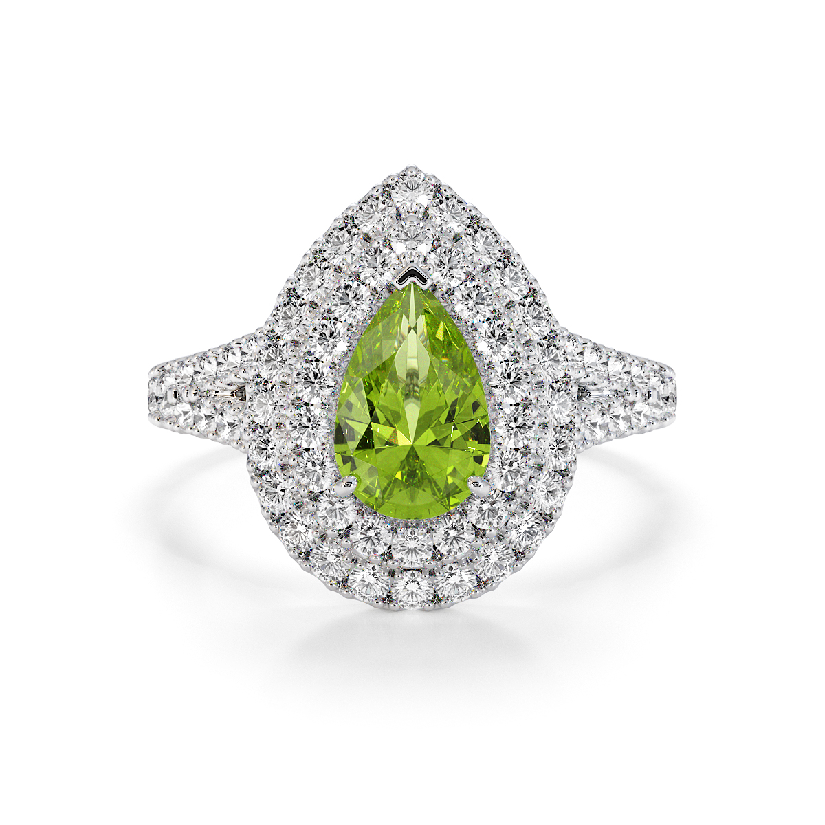Gold / Platinum Peridot and Diamond Engagement Ring RZ3473