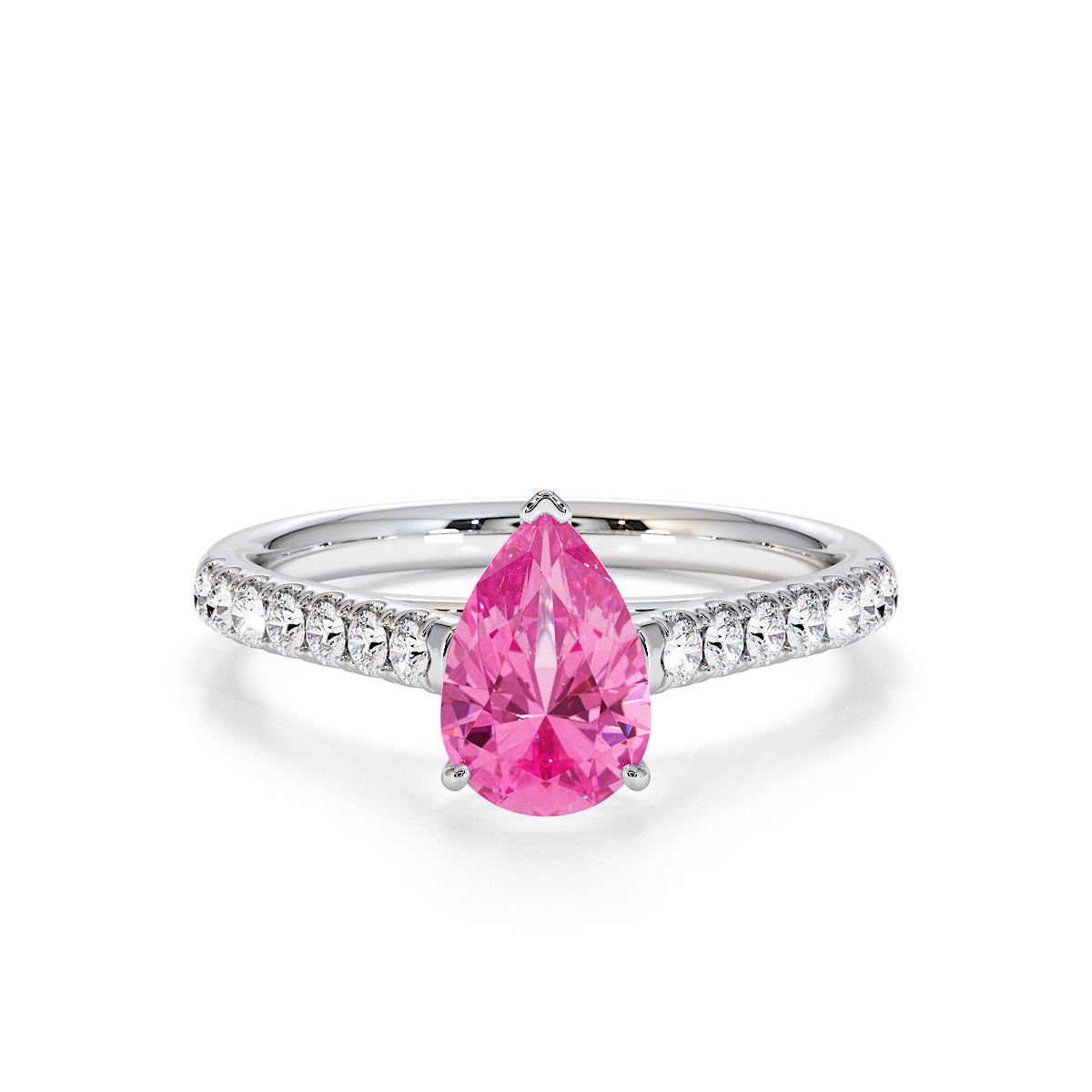 Gold / Platinum Pink Sapphire and Diamond Engagement Ring RZ3355