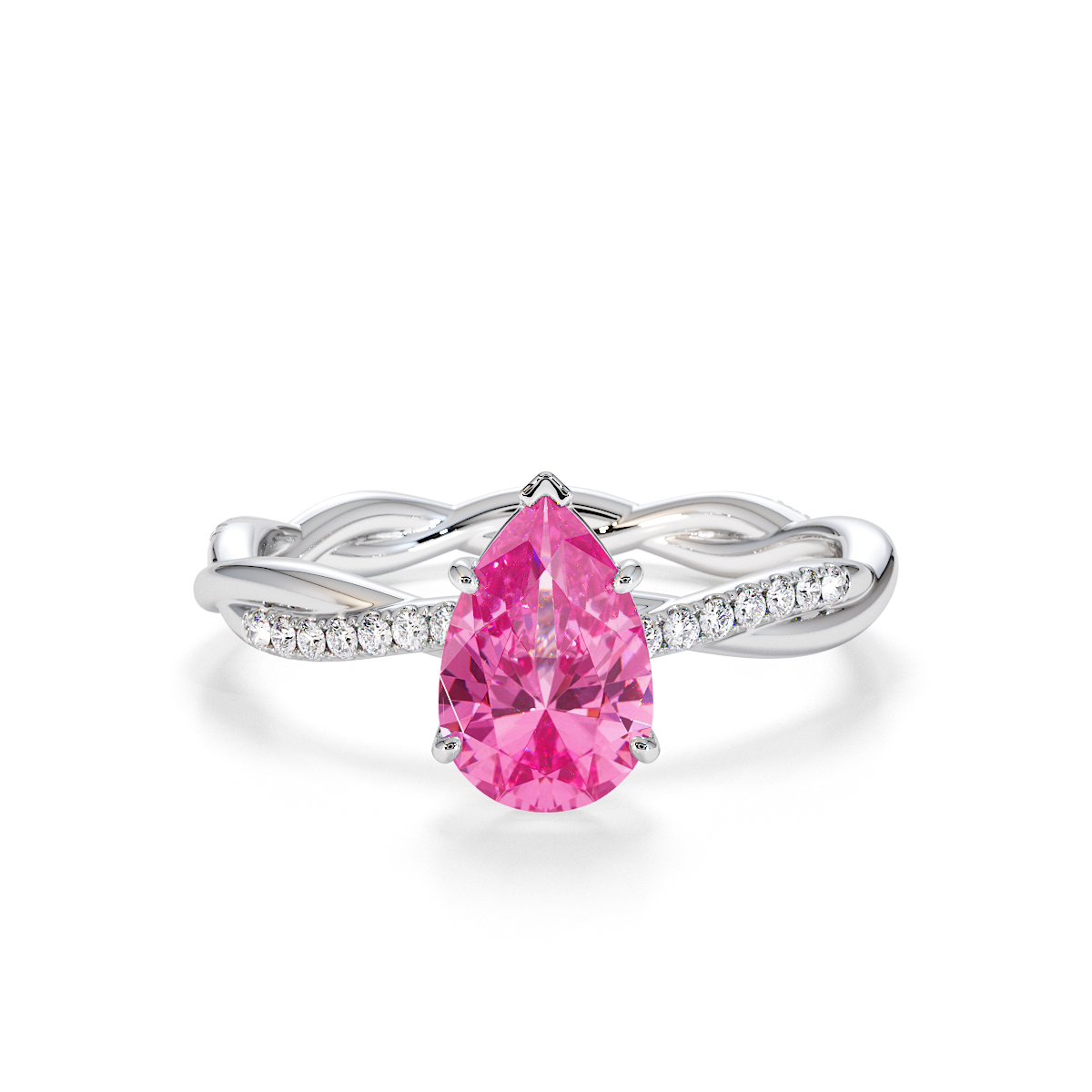 Gold / Platinum Pink Sapphire and Diamond Engagement Ring RZ3390