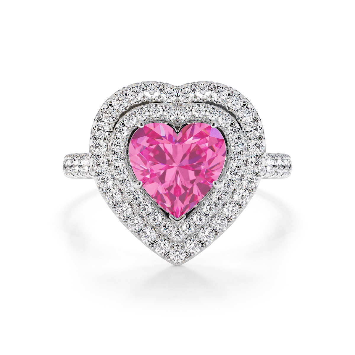 Gold / Platinum Pink Sapphire and Diamond Engagement Ring RZ3408