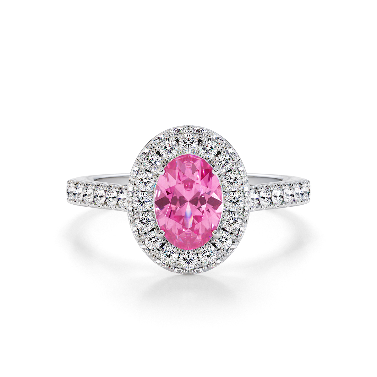 Gold / Platinum Pink Sapphire and Diamond Engagement Ring RZ3421