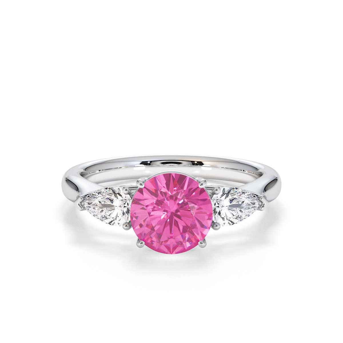 Gold / Platinum Pink Sapphire and Diamond Engagement Ring RZ3432