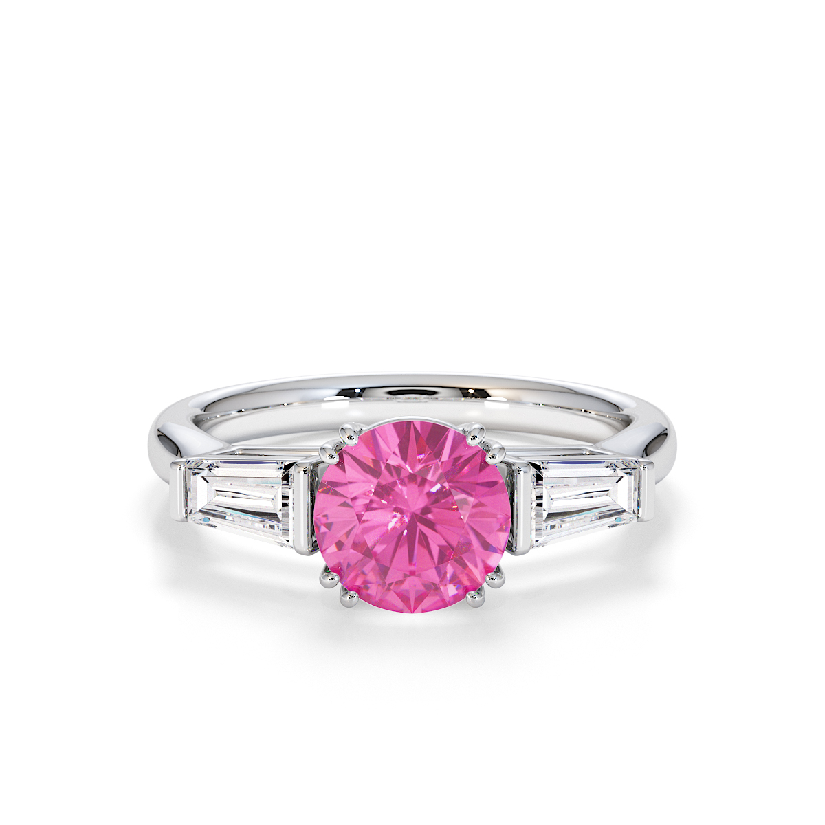 Gold / Platinum Pink Sapphire and Diamond Engagement Ring RZ3434