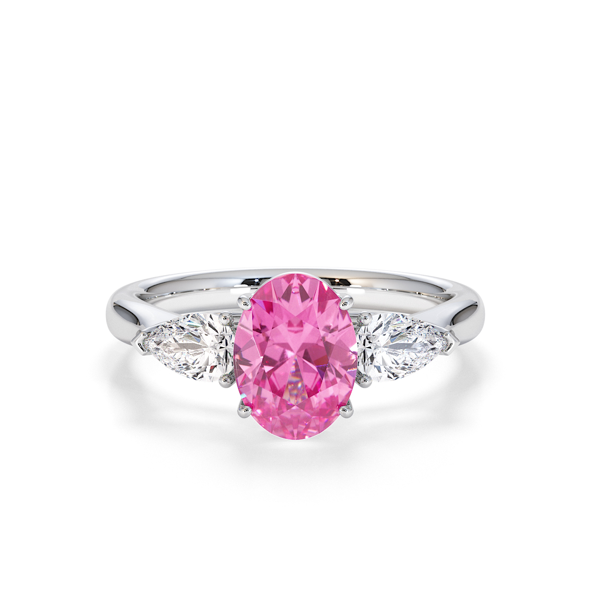 Gold / Platinum Pink Sapphire and Diamond Engagement Ring RZ3435