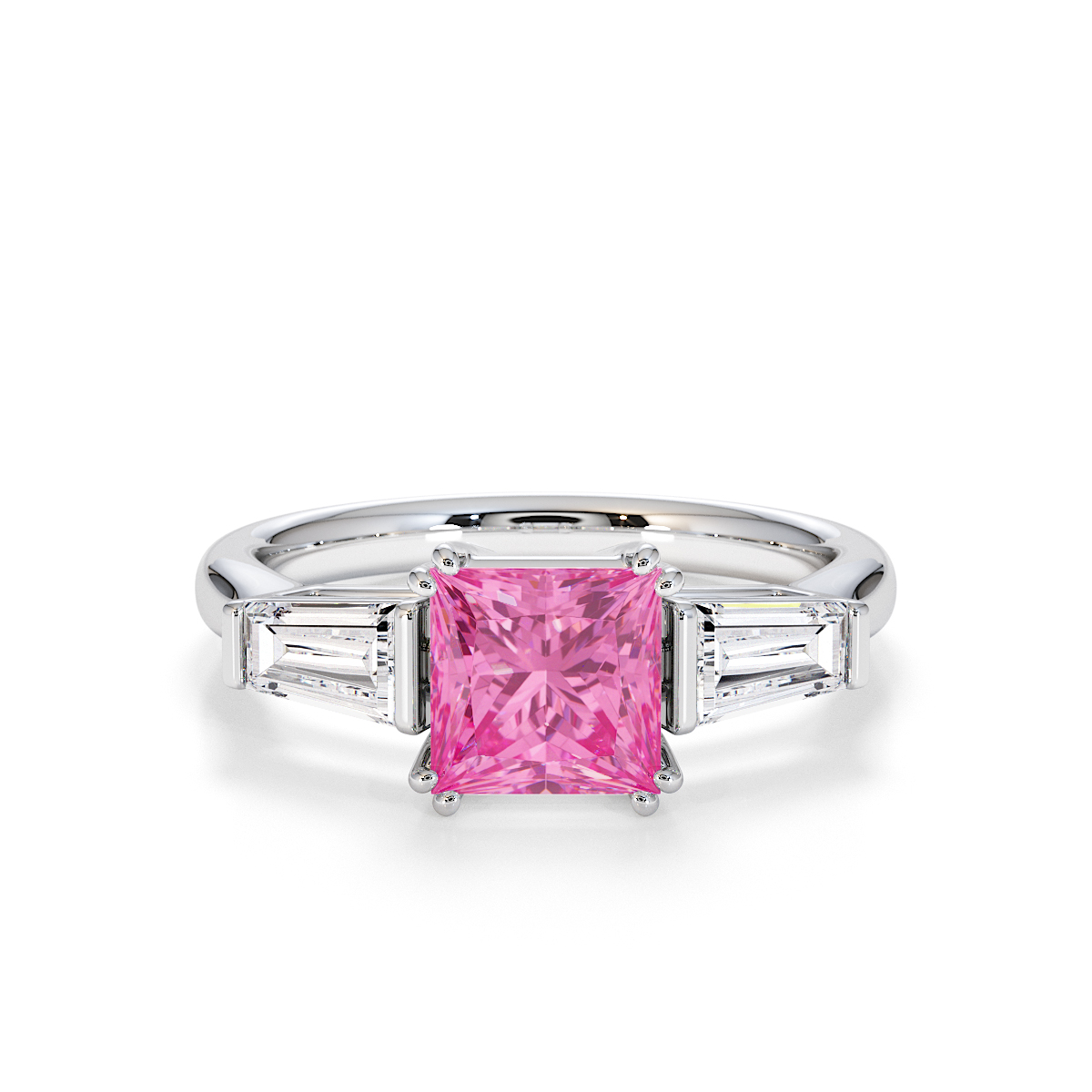 Gold / Platinum Pink Sapphire and Diamond Engagement Ring RZ3440