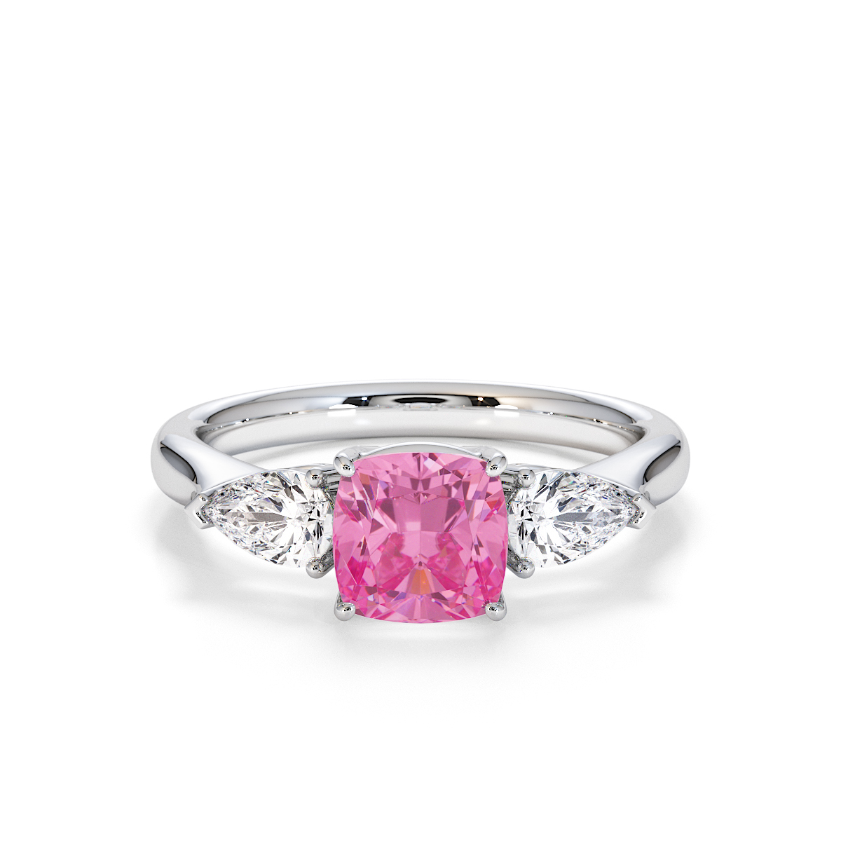 Gold / Platinum Pink Sapphire and Diamond Engagement Ring RZ3441