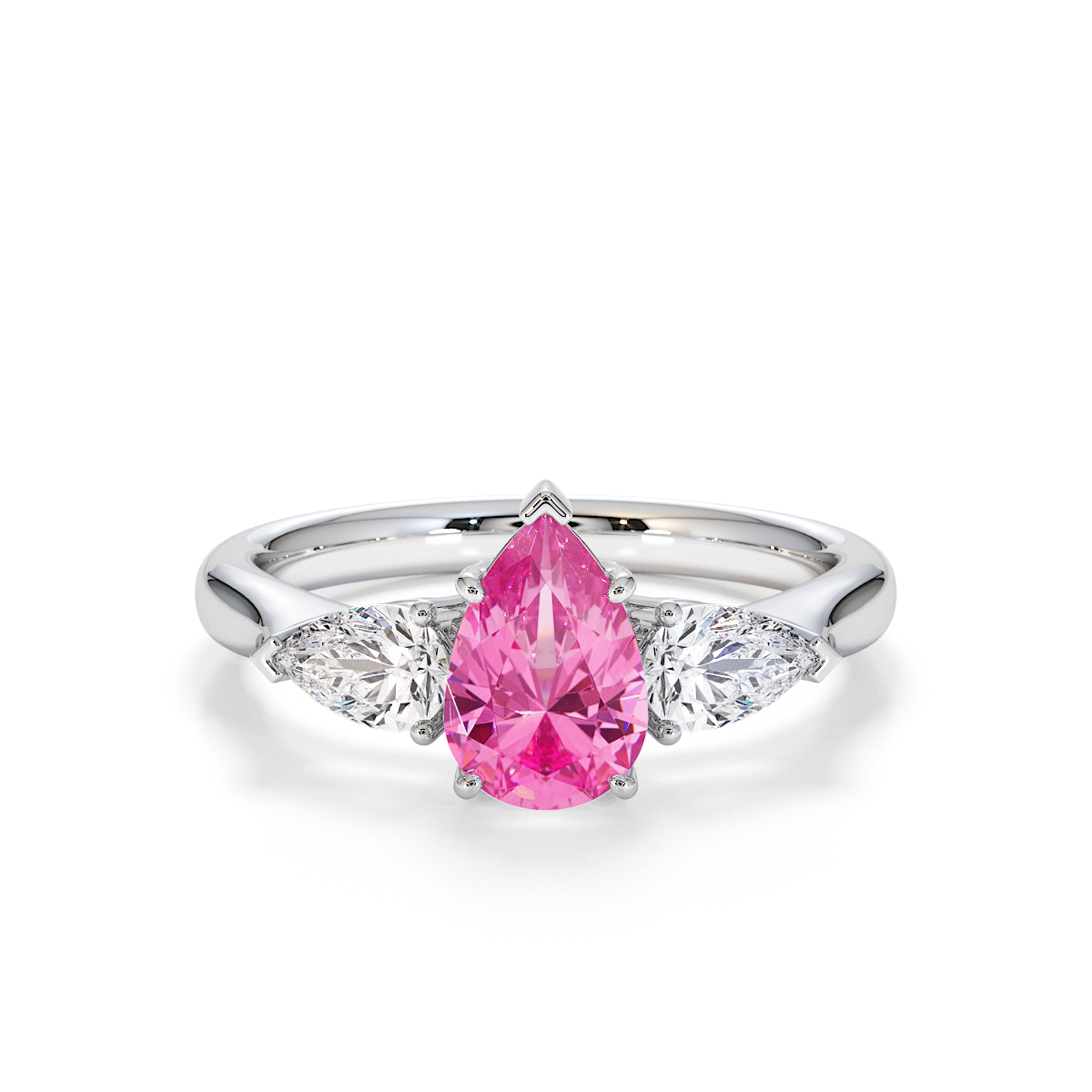 Gold / Platinum Pink Sapphire and Diamond Engagement Ring RZ3447