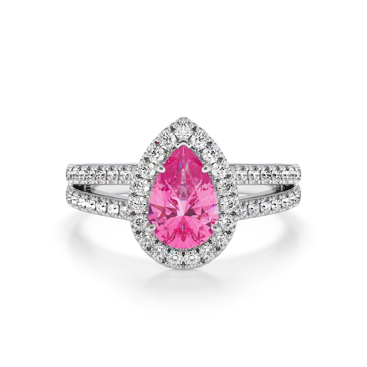 Gold / Platinum Pink Sapphire and Diamond Engagement Ring RZ3465