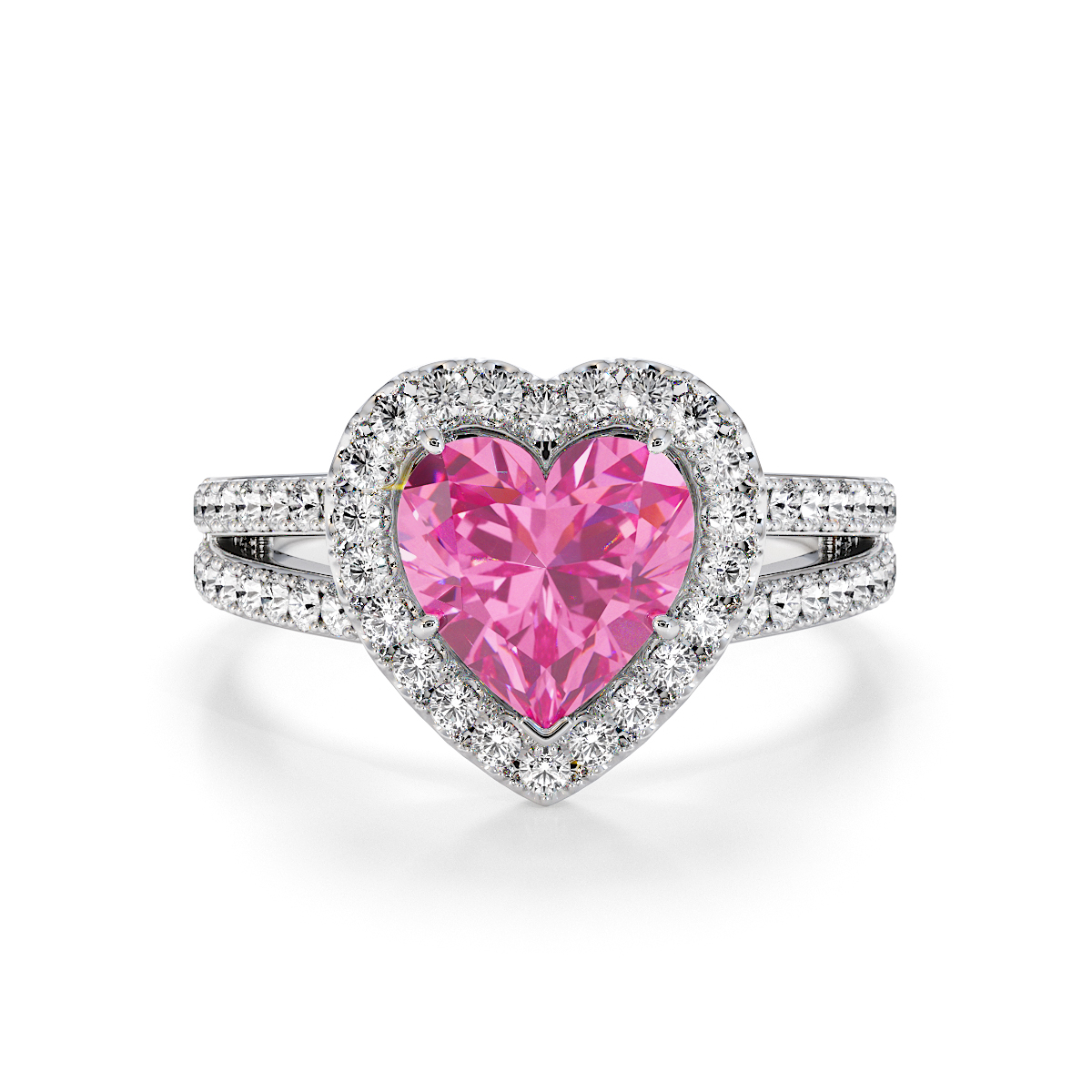 Gold / Platinum Pink Sapphire and Diamond Engagement Ring RZ3467