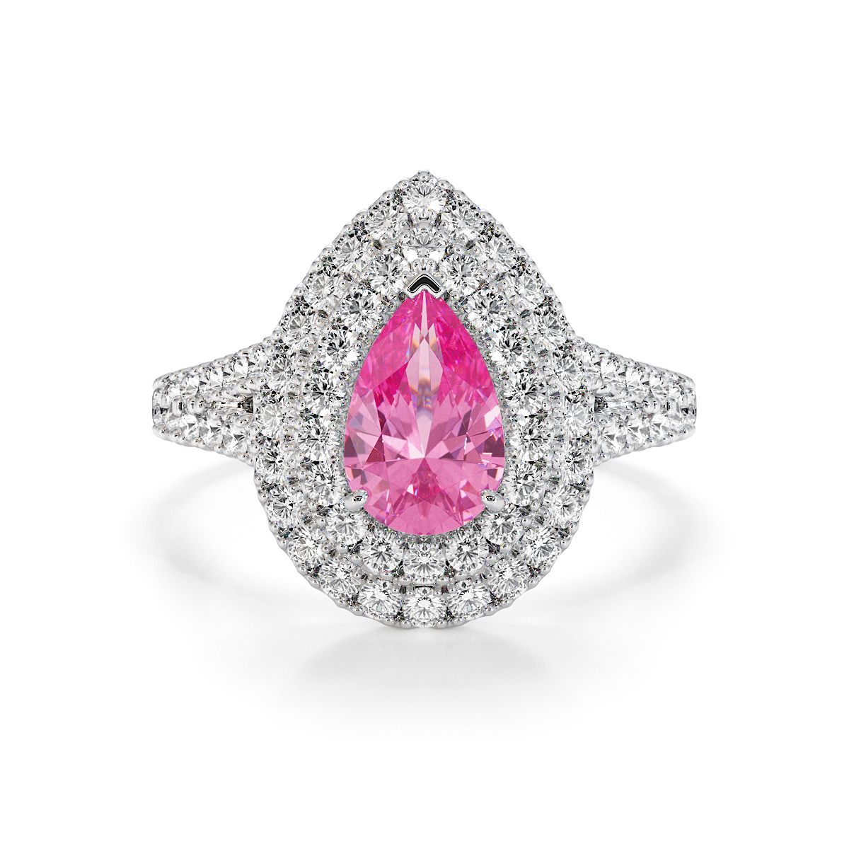Gold / Platinum Pink Sapphire and Diamond Engagement Ring RZ3473