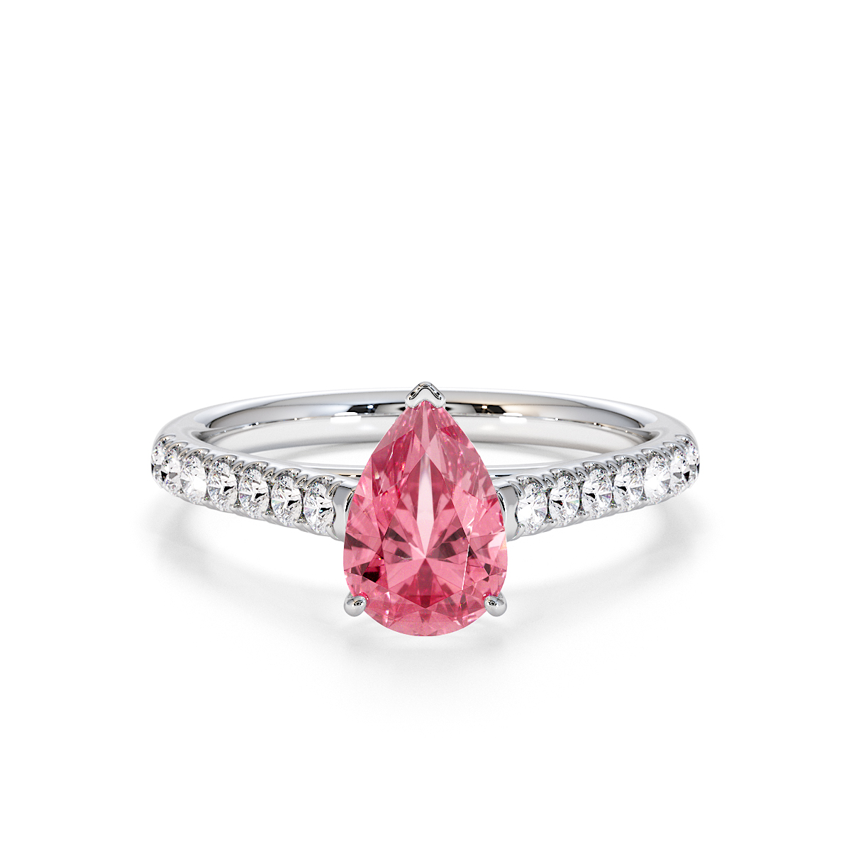 Gold / Platinum Pink Tourmaline and Diamond Engagement Ring RZ3355