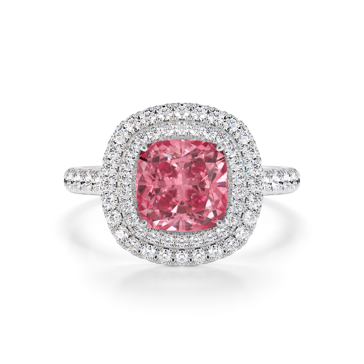Gold / Platinum Pink Tourmaline and Diamond Engagement Ring RZ3405