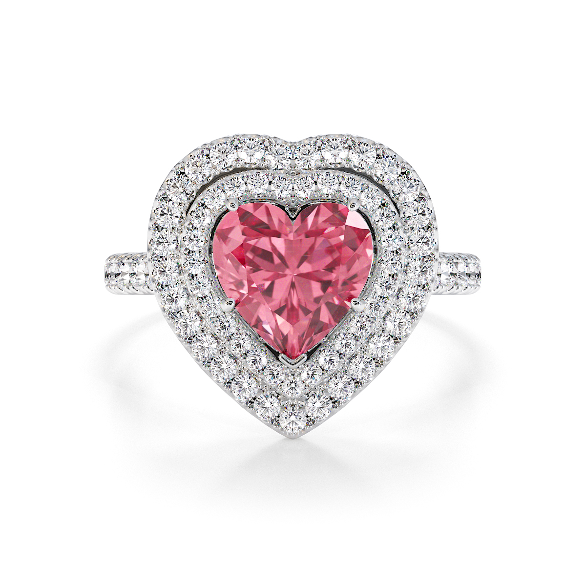 Gold / Platinum Pink Tourmaline and Diamond Engagement Ring RZ3408