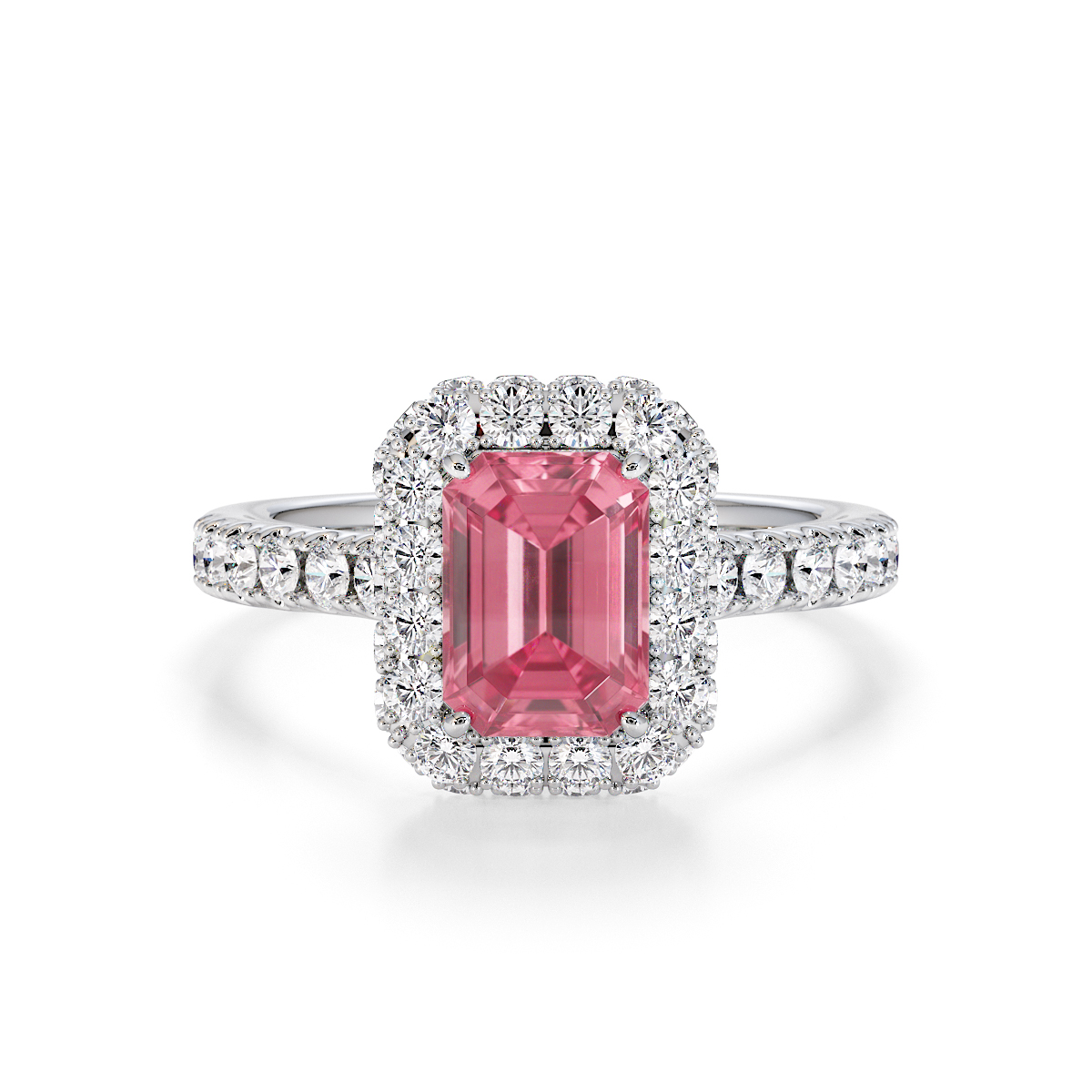 Gold / Platinum Pink Tourmaline and Diamond Engagement Ring RZ3410