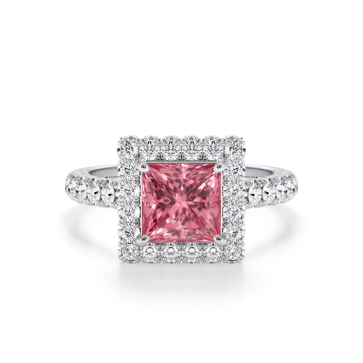 Gold / Platinum Pink Tourmaline and Diamond Engagement Ring RZ3411